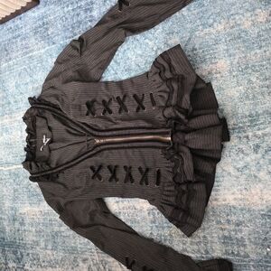 Black Ruffled Women's Jacket